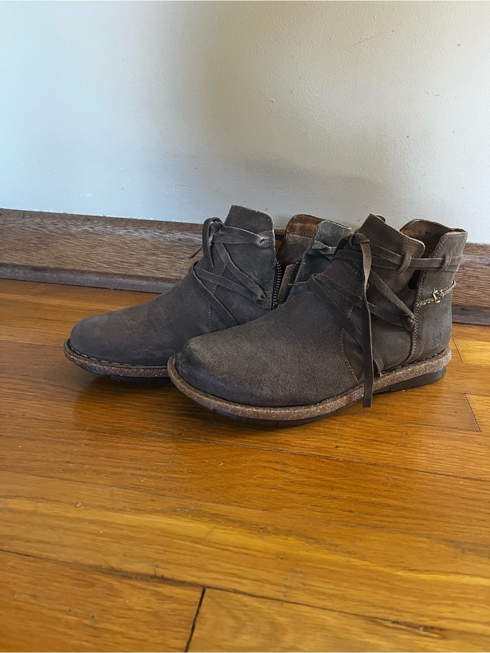 Women’s Born Tarklin Brown Suede Ankle Boots - Casual Lace-Up